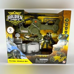 Soldier Force Air Falcon Patrol Playset Helicopter Chopper, Figure & Sou…